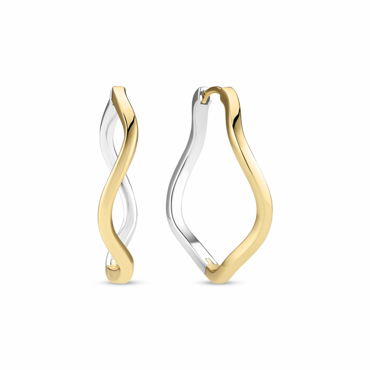 ELLERA WAVES PIANURA X-GRANDE EARRINGS Silver/Gold in der Gruppe Ohrringe / Goldohrringe bei SCANDINAVIAN JEWELRY DESIGN (SJ-E3879-2YG)
