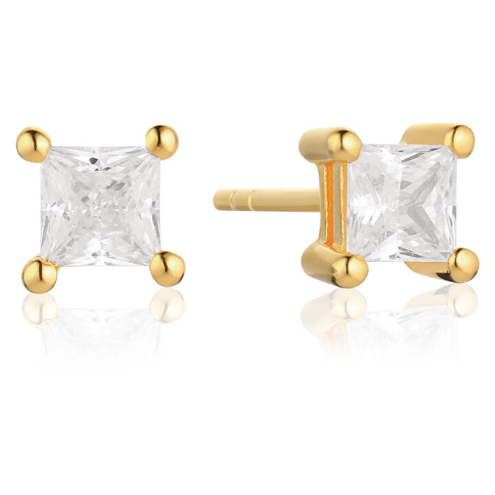 ELLERA QUADRATO Ohrring in der Gruppe Ohrringe / Goldohrringe bei SCANDINAVIAN JEWELRY DESIGN (SJ-E42277-CZ-YG)