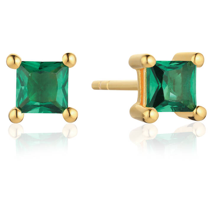 ELLERA QUADRATO Ohrring in der Gruppe Ohrringe / Goldohrringe bei SCANDINAVIAN JEWELRY DESIGN (SJ-E42277-GCZ-YG)