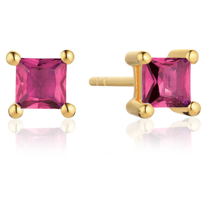 ELLERA QUADRATO Ohrring in der Gruppe Ohrringe / Goldohrringe bei SCANDINAVIAN JEWELRY DESIGN (SJ-E42277-PKCZ-YG)