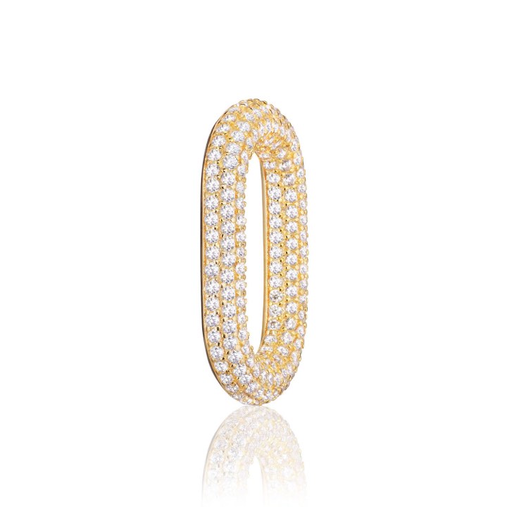 CAPRI SINGLE LINK weiße Zirkonia (Gold) in der Gruppe Ohrringe / Goldohrringe bei SCANDINAVIAN JEWELRY DESIGN (SJ-E62012-CZ-SG)