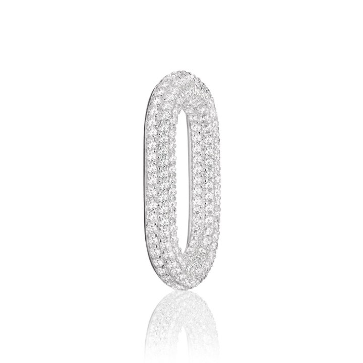 CAPRI SINGLE LINK weiße Zirkonia (Silber) in der Gruppe Ohrringe / Silberohrringe  bei SCANDINAVIAN JEWELRY DESIGN (SJ-E62012-CZ-SS)