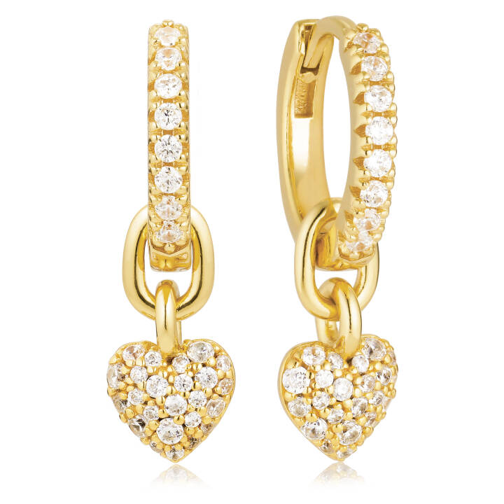 Caro Creolo Ohrring in der Gruppe Ohrringe / Goldohrringe bei SCANDINAVIAN JEWELRY DESIGN (SJ-E72352-CZ-YG)