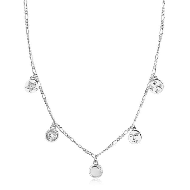 PORTOFINO Halsketten weiße Zirkoner (Silber) in der Gruppe Halsketten / Silberhalsketten bei SCANDINAVIAN JEWELRY DESIGN (SJ-N12017-CZ-SS)