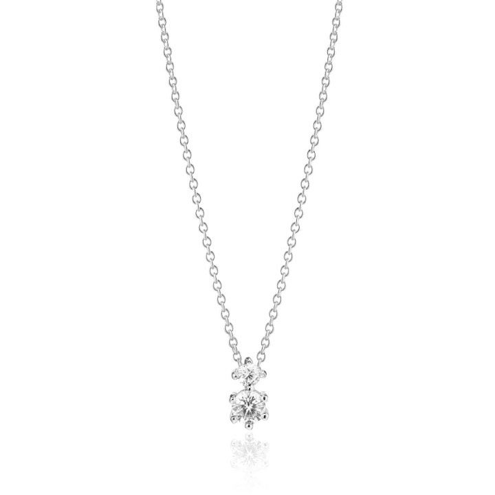 RIMINI DUE Halsketten weiße Zirkonia (Silber) in der Gruppe Halsketten / Silberhalsketten bei SCANDINAVIAN JEWELRY DESIGN (SJ-N22116-CZ-SS)