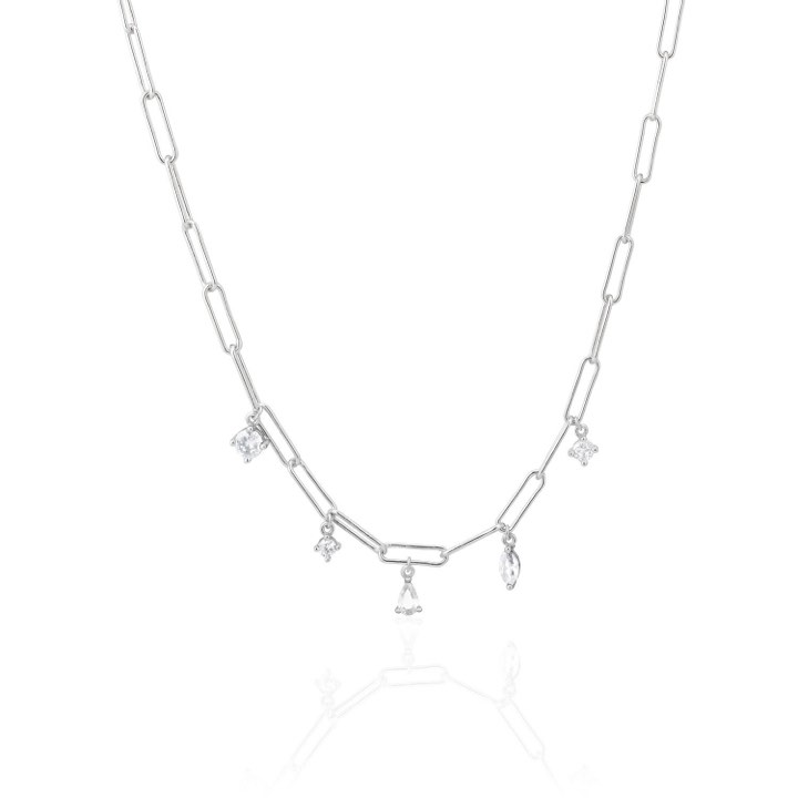RIMINI Halsketten weiße Zirkonia (Silber) in der Gruppe Halsketten / Silberhalsketten bei SCANDINAVIAN JEWELRY DESIGN (SJ-N22122-CZ-SS)