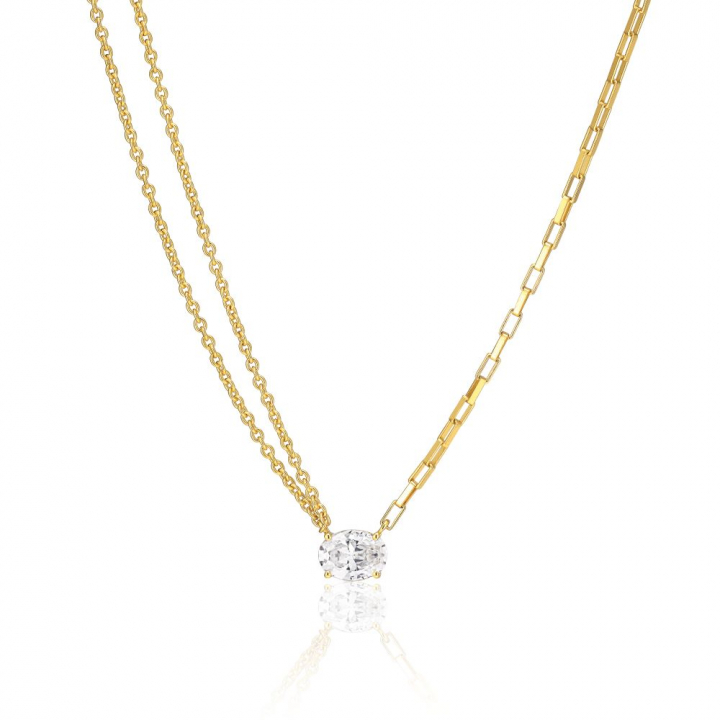 Product Image for Sif Jakobs Ellisse Uno - 18k Goldpläterad, med vita zirkoner Halsketten