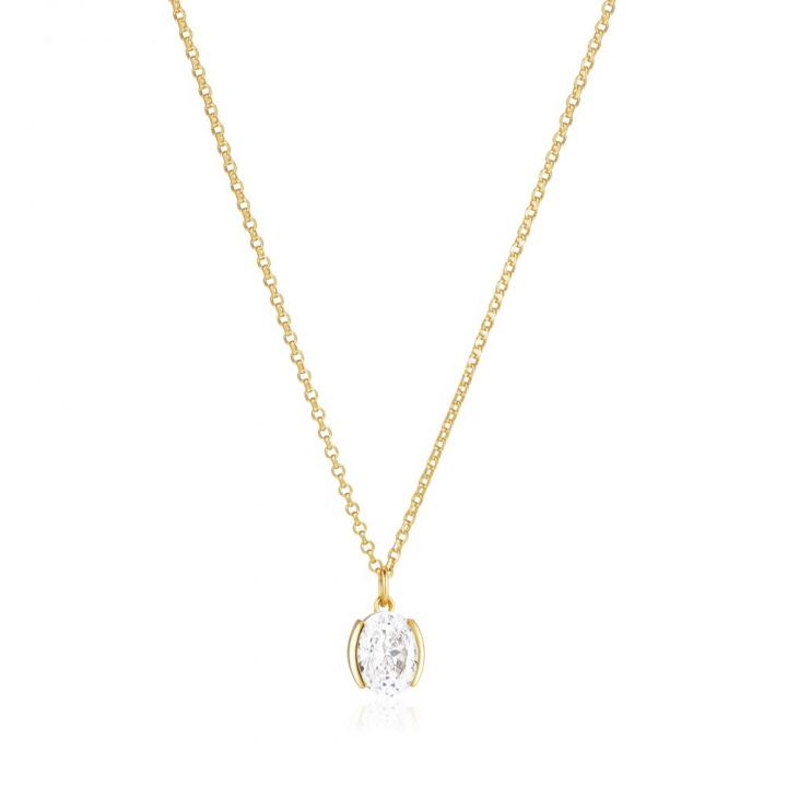 Product Image for Sif Jakobs Ellisse Carezza - 18k Goldpläterad, med vita zirkoner Halsketten
