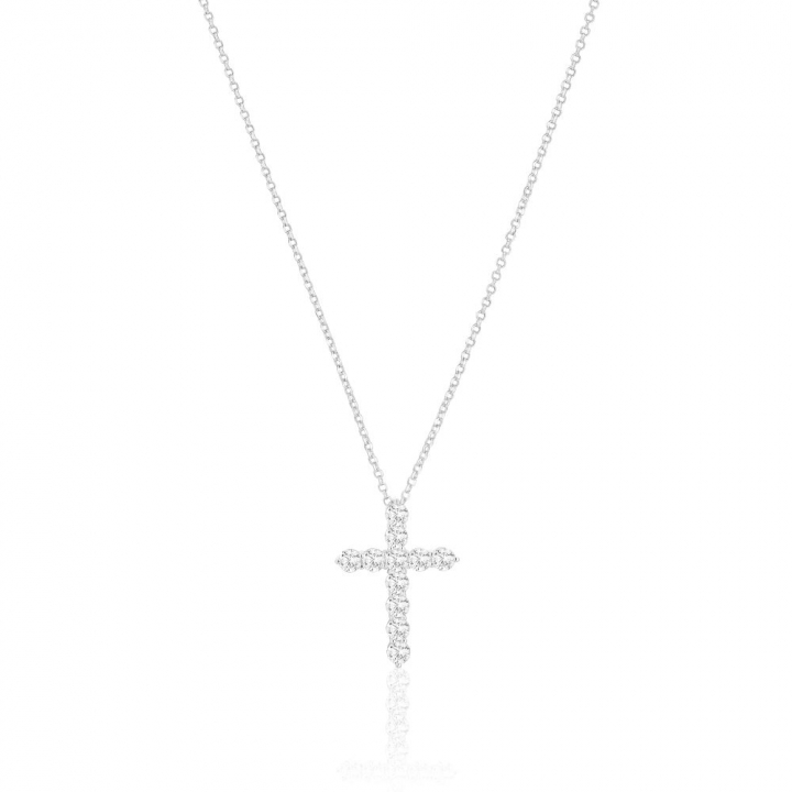 Product Image for Sif Jakobs Belluno Croce - med vita zirkoner Halsketten