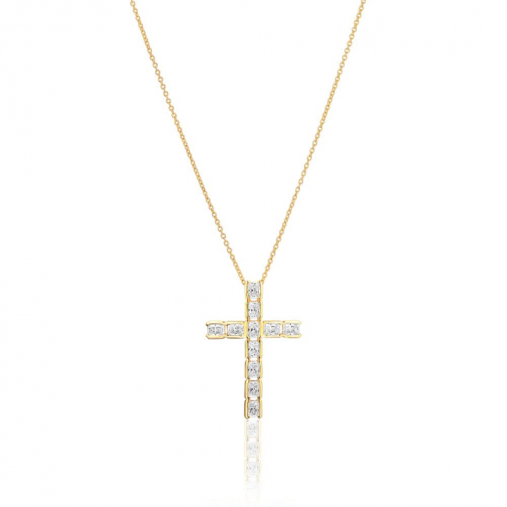 Product Image for Sif Jakobs Roccanova Croce - 18k Goldpläterad, med vita zirkoner Halsketten