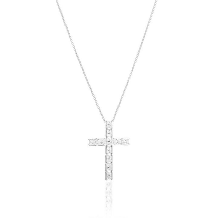 Product Image for Sif Jakobs Roccanova Croce - med vita zirkoner Halsketten