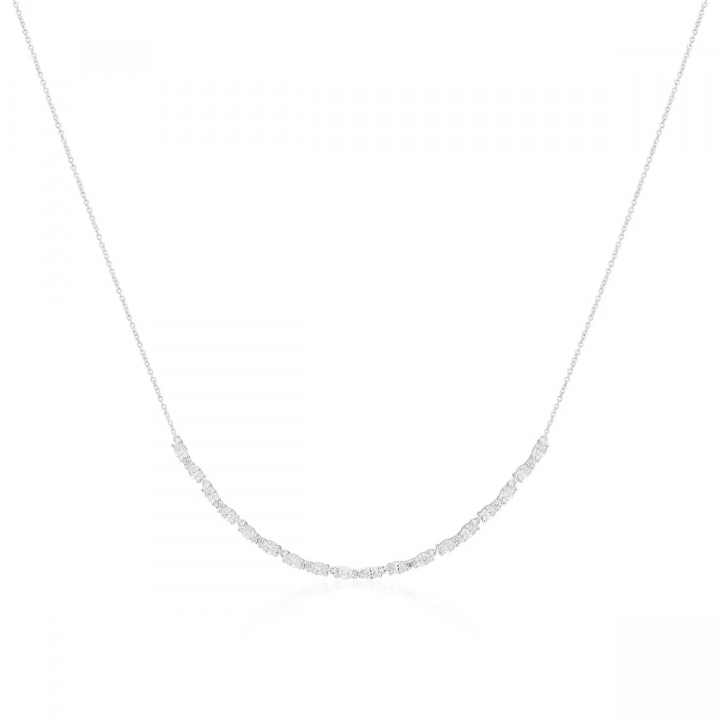 ELLERA OVALE Necklace Silver in der Gruppe Halsketten / Silberhalsketten bei SCANDINAVIAN JEWELRY DESIGN (SJ-N2415-CZ)