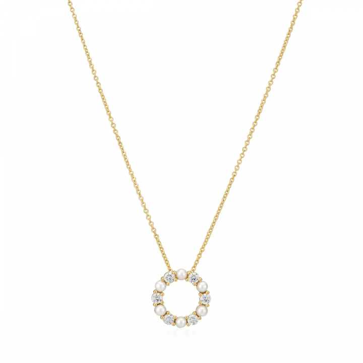 BIELLA PERLA Necklace Gold in der Gruppe Halsketten / Goldhalsketten bei SCANDINAVIAN JEWELRY DESIGN (SJ-N2432-PCZ-YG)