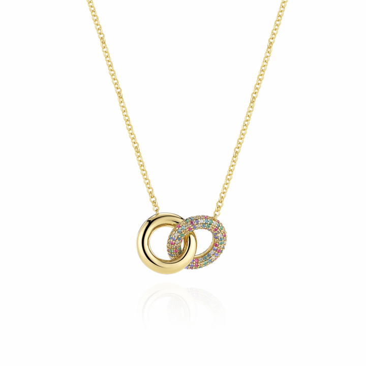 CARRARA DUE PICCOLO Necklace Gold in der Gruppe Halsketten / Goldhalsketten bei SCANDINAVIAN JEWELRY DESIGN (SJ-N2477-XCZ-YG)