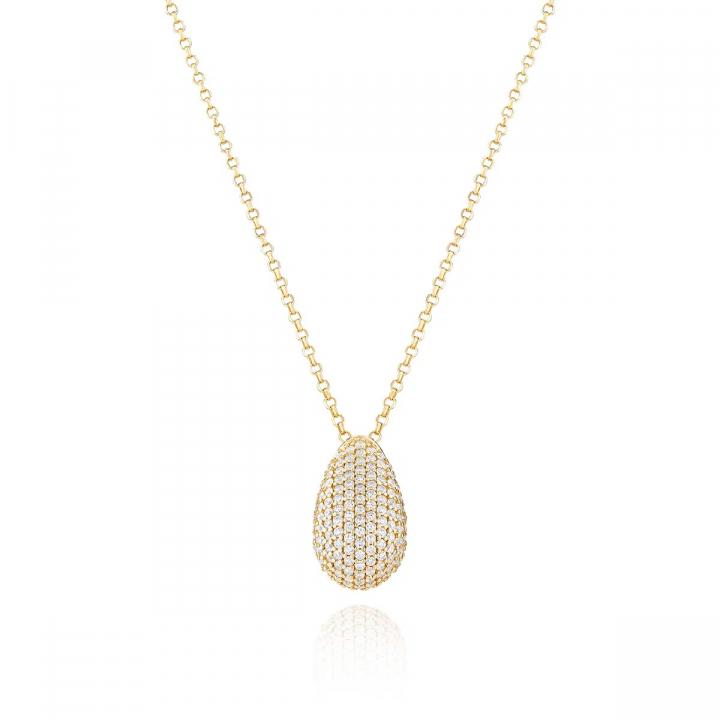 GOCCIA ALTRO Necklace Gold in der Gruppe Halsketten / Goldhalsketten bei SCANDINAVIAN JEWELRY DESIGN (SJ-N2480-CZ-YG)