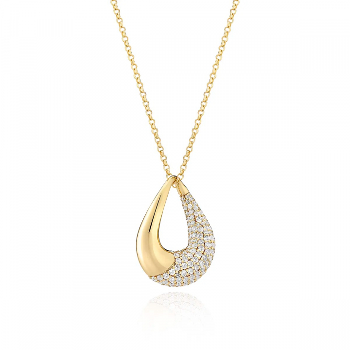 GLORENZA Necklace Gold in der Gruppe Halsketten / Goldhalsketten bei SCANDINAVIAN JEWELRY DESIGN (SJ-N2482-CZ-YG)