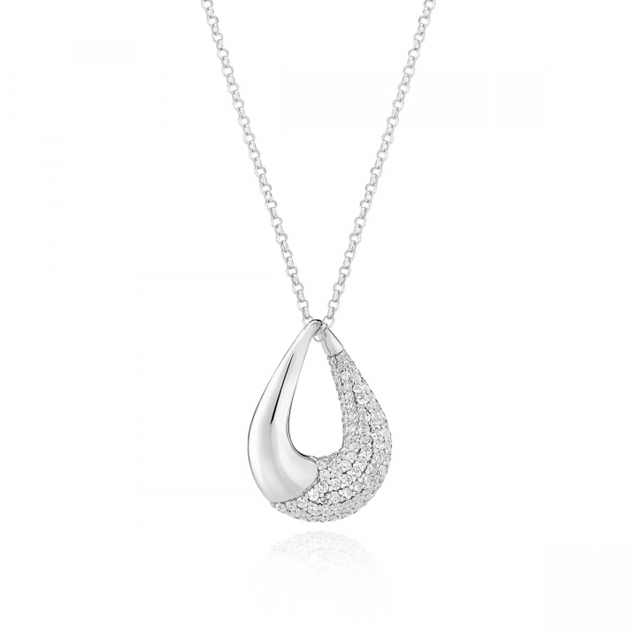 GLORENZA necklace Silver in der Gruppe Halsketten / Silberhalsketten bei SCANDINAVIAN JEWELRY DESIGN (SJ-N2482-CZ)