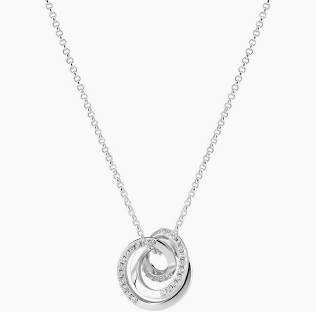 SPIRALE PICCOLO NECKLACE Silver in der Gruppe Halsketten / Silberhalsketten bei SCANDINAVIAN JEWELRY DESIGN (SJ-N2588-CZ)