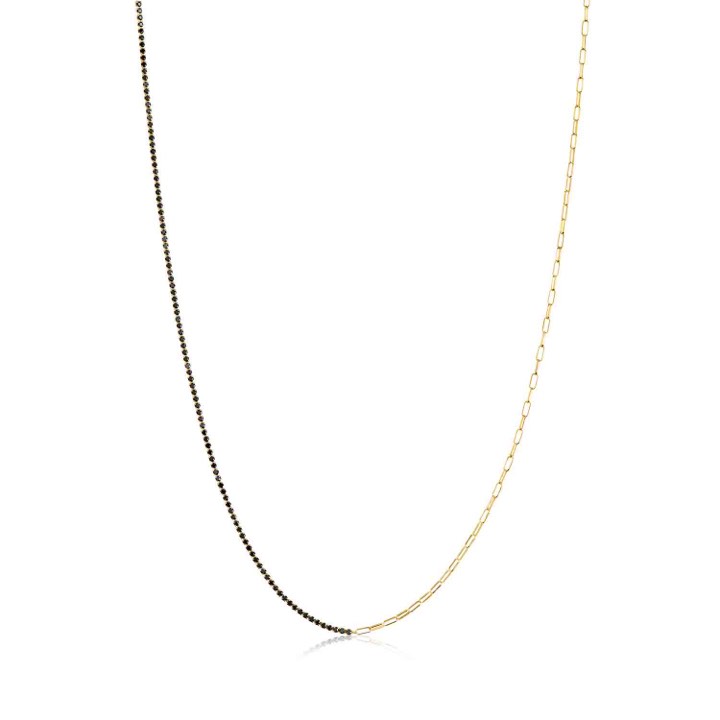 ELLERA Halsketten schwarze Zirkoner (Gold) in der Gruppe Halsketten / Goldhalsketten bei SCANDINAVIAN JEWELRY DESIGN (SJ-N42034-BK-SG)
