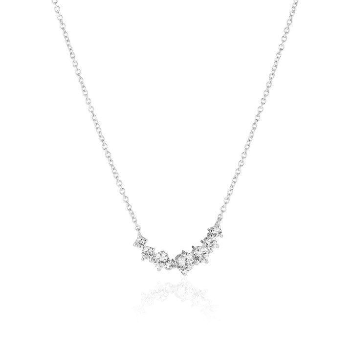 BELLUNO Halsketten weiße Zirkoner (Silber) in der Gruppe Halsketten / Silberhalsketten bei SCANDINAVIAN JEWELRY DESIGN (SJ-N42123-CZ-SS)