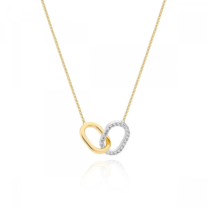 CAPIZZI DUE PICCOLO Necklace Gold/Silver in der Gruppe Halsketten / Goldhalsketten bei SCANDINAVIAN JEWELRY DESIGN (SJ-N42229-CZ-2YG)