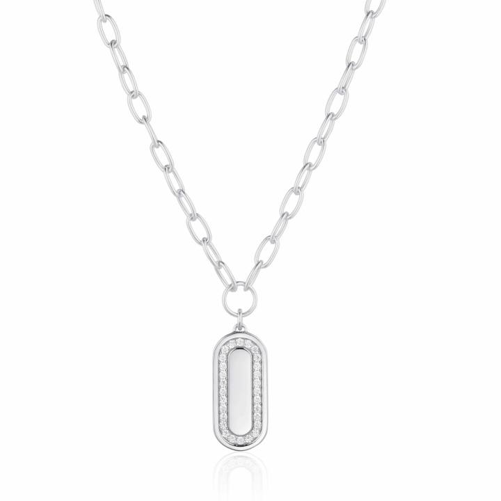 CAPIZZI GRANDE Halsketten Vita Zirkoner Silber in der Gruppe Halsketten / Silberhalsketten bei SCANDINAVIAN JEWELRY DESIGN (SJ-N42231-CZ)