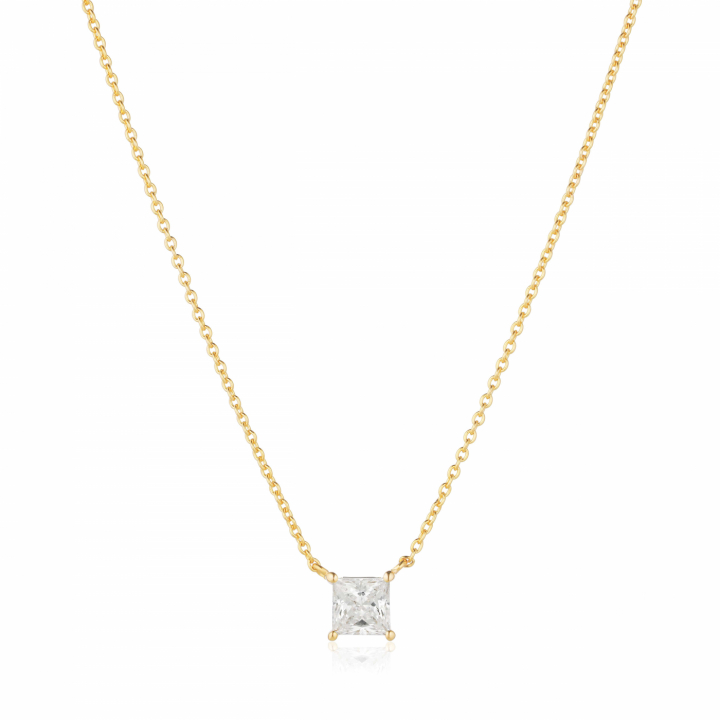 Product Image for Sif Jakobs ELLERA QUADRATO Halsketten Vita Zirkoner Gold