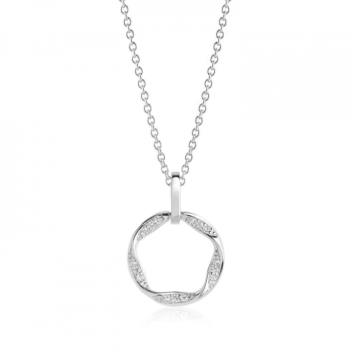 CETARA PICCOLO Halsketten weiße Zirkoner (Silber) in der Gruppe Halsketten / Silberhalsketten bei SCANDINAVIAN JEWELRY DESIGN (SJ-P1068-CZ)