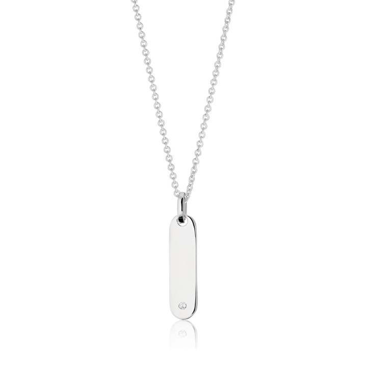 FOLLINA LUNGO Halsketten weiße Zirkoner (Silber) 38-45 cm in der Gruppe Halsketten / Silberhalsketten bei SCANDINAVIAN JEWELRY DESIGN (SJ-P12125-CZ-SS38-45)
