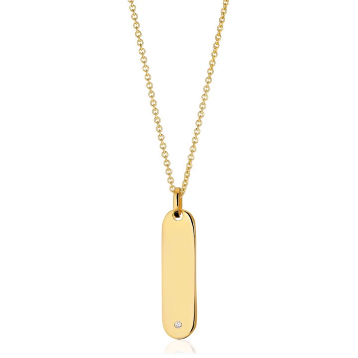 FOLLINA LUNGO GRANDE Halsketten weiße Zirkoner (Gold) in der Gruppe Halsketten / Goldhalsketten bei SCANDINAVIAN JEWELRY DESIGN (SJ-P22125-CZ-SG)
