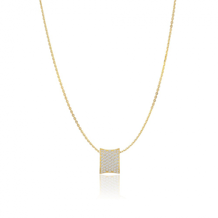 Product Image for Sif Jakobs Feline Concavo - 18k Goldpläterad, med vita zirkoner Halsketten