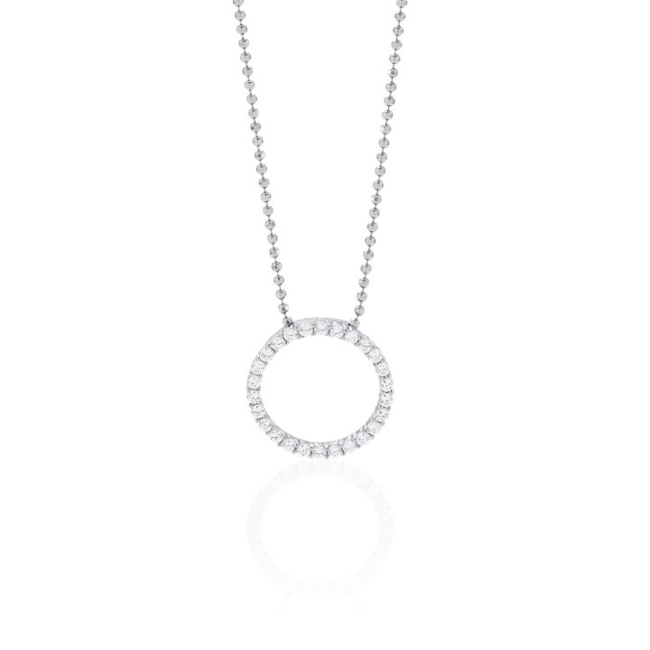 BIELLA Halsketten weiße Zirkoner (Silber) in der Gruppe Halsketten / Silberhalsketten bei SCANDINAVIAN JEWELRY DESIGN (SJ-P3120-CZ)