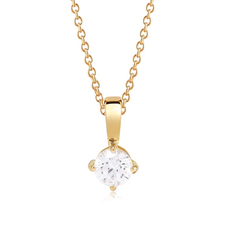 Product Image for Sif Jakobs PRINCESS ROUND Halsketten vita Zirkoner (Gold)