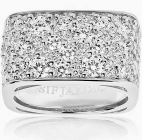 NOVARA QUADRATO ring weiße Zirkoner (Silber) in der Gruppe Ringe / Silberringe bei SCANDINAVIAN JEWELRY DESIGN (SJ-R1060-CZ)