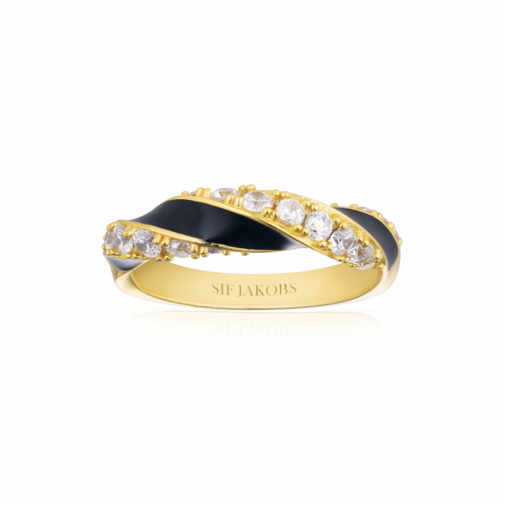 Product Image for Sif Jakobs FERRARA NERO Ring Vita Zirkonia och Svart Emalj Gold 50
