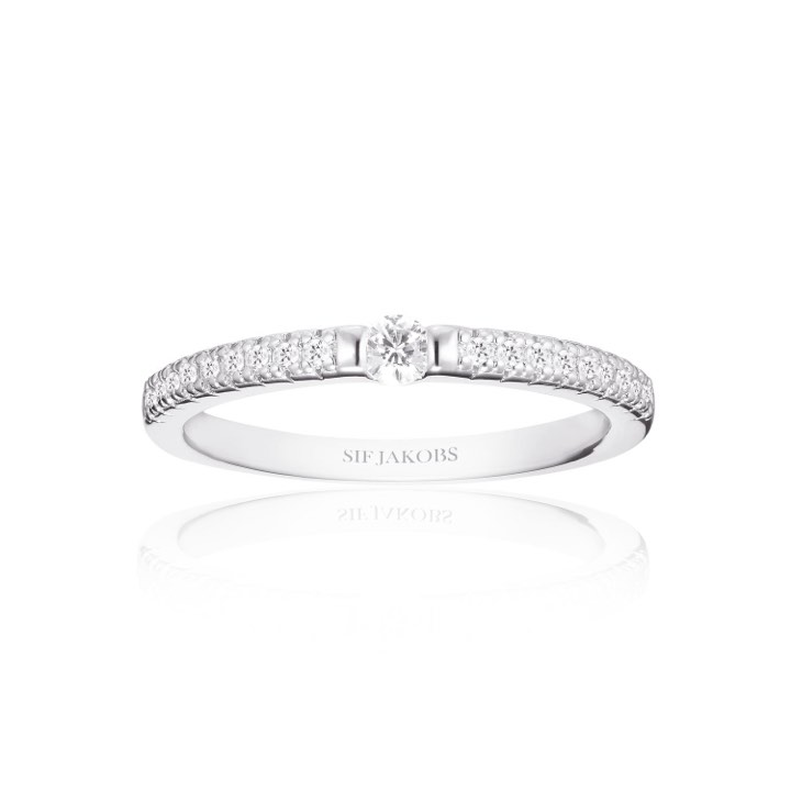 ELLERA UNO ring weiße Zirkonia (Silber) in der Gruppe Ringe / Silberringe bei SCANDINAVIAN JEWELRY DESIGN (SJ-R22117-CZ-SS)