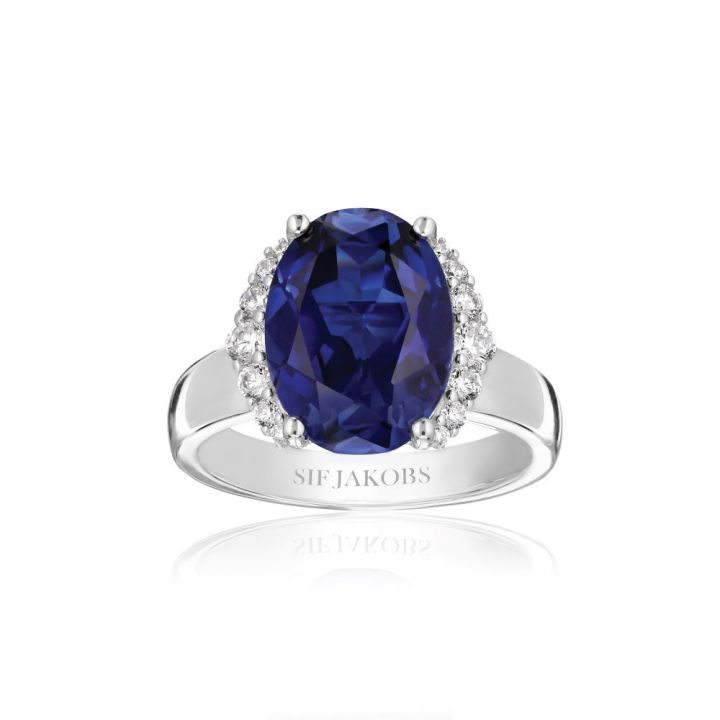Product Image for Sif Jakobs Ellisse Grande - med blåa zirkoner Ring 52