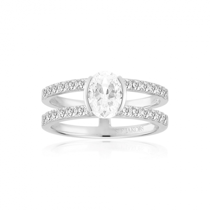 Product Image for Sif Jakobs Ellisse Carezza Piccolo - med vita zirkoner Ring 50