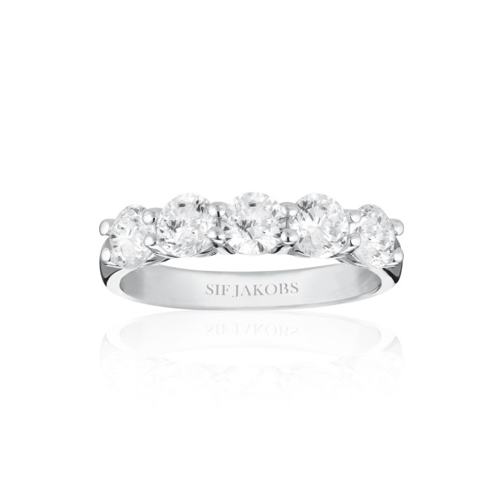 BELLUNO UNO ring weiße Zirkoner (Silber) in der Gruppe Ringe / Silberringe bei SCANDINAVIAN JEWELRY DESIGN (SJ-R42127-CZ-SS)