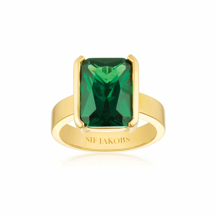 ROCCANOVA GRANDE Ring Grön zirkonia Gold in der Gruppe Ringe / Goldringe bei SCANDINAVIAN JEWELRY DESIGN (SJ-R42268-GCZ-YG)