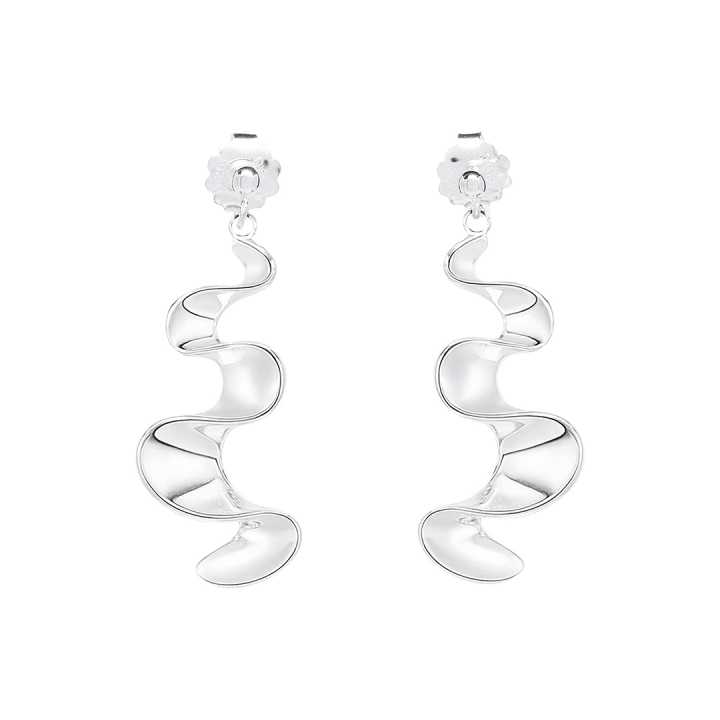 Water Flow Earrings Silver in der Gruppe Ohrringe / Silberohrringe  bei SCANDINAVIAN JEWELRY DESIGN (WFW-E2M000-S)