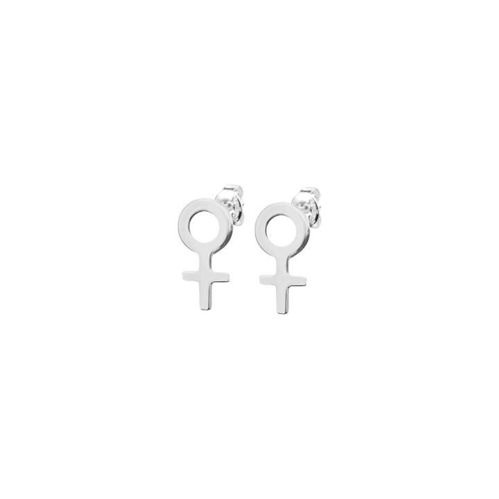 Women Unite small Ohrring Silber in der Gruppe Ohrringe / Silberohrringe  bei SCANDINAVIAN JEWELRY DESIGN (WUE-E1S000-S)