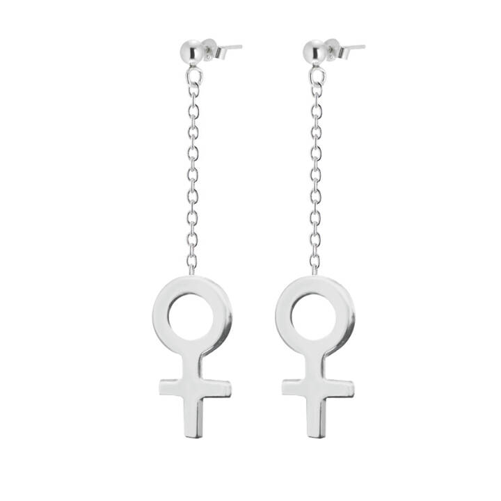 Women Unite long Ohrring Silber in der Gruppe Ohrringe / Silberohrringe  bei SCANDINAVIAN JEWELRY DESIGN (WUE-E2M000-S)