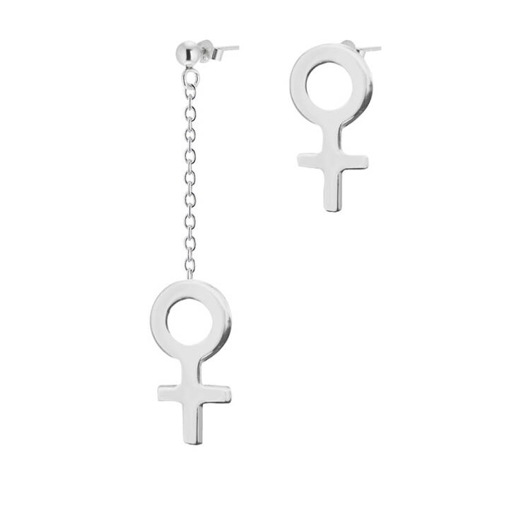 Women Unite mixed Ohrring Silber in der Gruppe Ohrringe / Silberohrringe  bei SCANDINAVIAN JEWELRY DESIGN (WUE-E3M000-S)