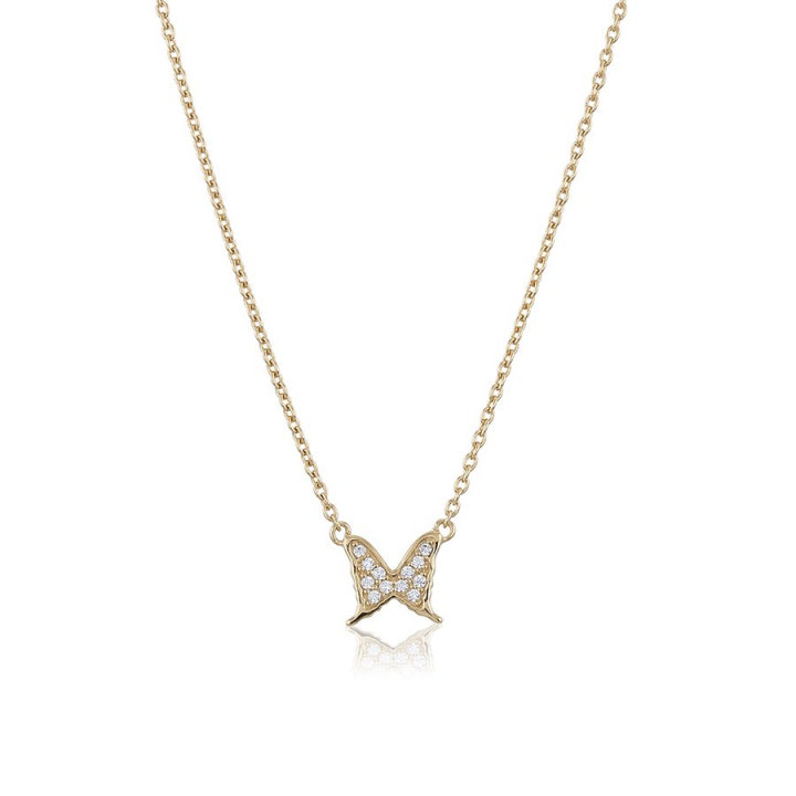 Product Image for CAROLINA GYNNING Petite papillion sparkling Necklace Gold