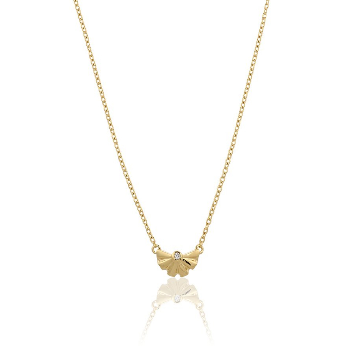 Sunfeather Necklace Gold in der Gruppe Halsketten / Goldhalsketten bei SCANDINAVIAN JEWELRY DESIGN (gp134)