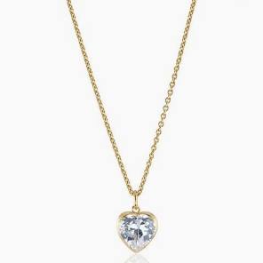 Crazy Diamond Heart Necklace Gold in der Gruppe Halsketten / Goldhalsketten bei SCANDINAVIAN JEWELRY DESIGN (gp184)