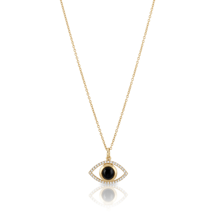 Devine eye Necklace - L (42+3cm) Gold in der Gruppe Halsketten / Goldhalsketten bei SCANDINAVIAN JEWELRY DESIGN (gp54)