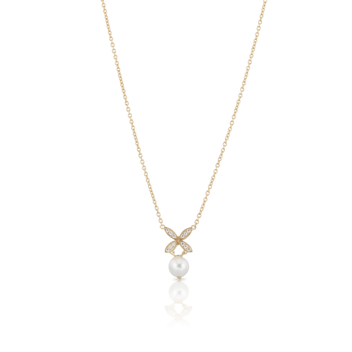 Product Image for CAROLINA GYNNING Ellipse mini pearl Necklace Gold