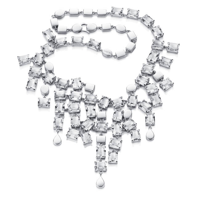 Crystal Rain Collier - Clear Halsketten Silber